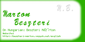 marton beszteri business card